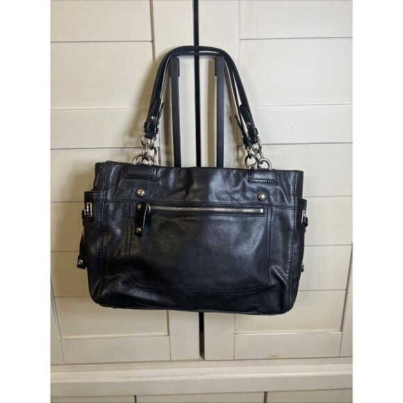 Coach Peyton Black Leather Large Carryall, Style 14510 Shoulder Handbag Purse - Picture 4 of 16